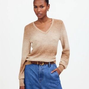 Madewell Gradient Beige V-Neck Women's Sweater sz small